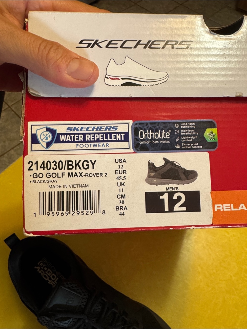 Skechers Men's Black Go Golf Max Rover 2 Ortholite Relaxed Fit ArchFit - Picture 2 of 5